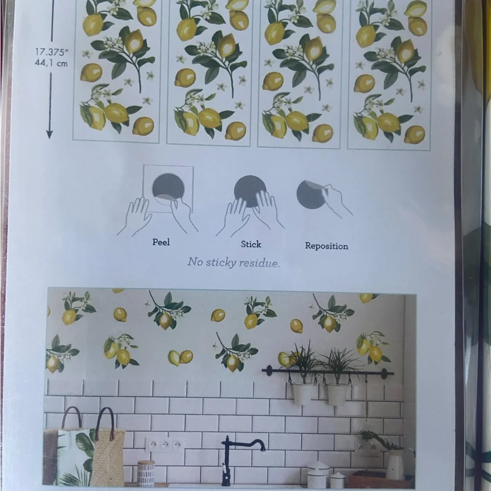 RoomMates Peel & Stick Wall Decals 40 Lemons 🍋 To Accent Your Kitchen Walls Look - Picture 2 of 4